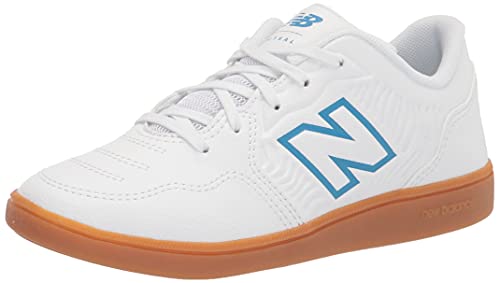 New Balance Audazo v5+ Control IN Niño, Zapatilla de fútbol Sala, White-Helium, Talla 4.5 US (37 EU)