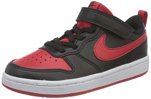 Nike Court Borough Low 2 (PSV), Sneaker, Black/University Red-White, 29.5 EU