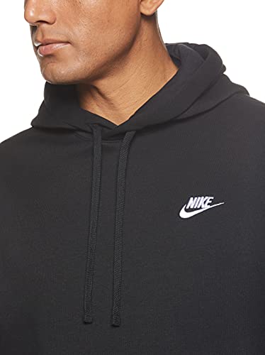 NIKE M NSW Club Hoodie Po BB Sweatshirt, Hombre, Black/ Black/ White, XL