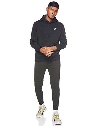 NIKE M NSW Club Hoodie Po BB Sweatshirt, Hombre, Black/ Black/ White, XL