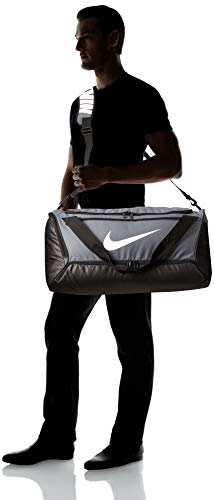 NIKE NK Brsla M Duff-9.0 (60L) Bolsa Lona de Deporte, Unisex Adulto, Flint Grey/Black/White, MISC