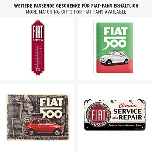 Nostalgic-Art, Llavero retro redondo Fiat 500 – Tacho – Idea de regalo para los fans de los coches, de metal, diseño vintage, diámetro de 4 cm