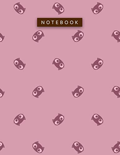 Notebook Rose Pompadour Color Cute Lovely Cat Face Zigzac Diagonal Patterns Cover Lined Journal: 110 Pages, 8.5 x 11 inch, A4, Pretty, Daily, 21.59 x 27.94 cm, Planning, Hour, Work List, To Do List
