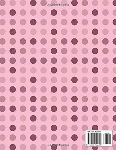 Notebook Rose Pompadour Color Geometric Polka Dots Patterns Cover Lined Journal: Task Manager, Tax, 21.59 x 27.94 cm, To Do List, 110 Pages, Work List, A4, Budget Tracker, 8.5 x 11 inch, Journal