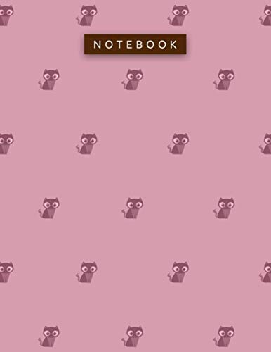 Notebook Rose Pompadour Color Small Cute Lovely Cat Zigzac Diagonal Patterns Cover Lined Journal: Work List, 8.5 x 11 inch, 110 Pages, Hour, To Do List, Daily, Planning, A4, Pretty, 21.59 x 27.94 cm