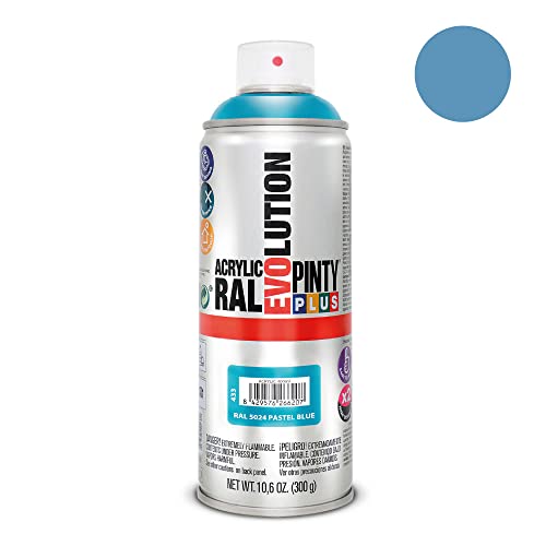 NOVASOL Azul Pintura Spray Acrílica Brillo PINTYPLUS Evolution 520cc Pastel Blue Ral 5024, Único, 1 Unidad (Paquete de 1)