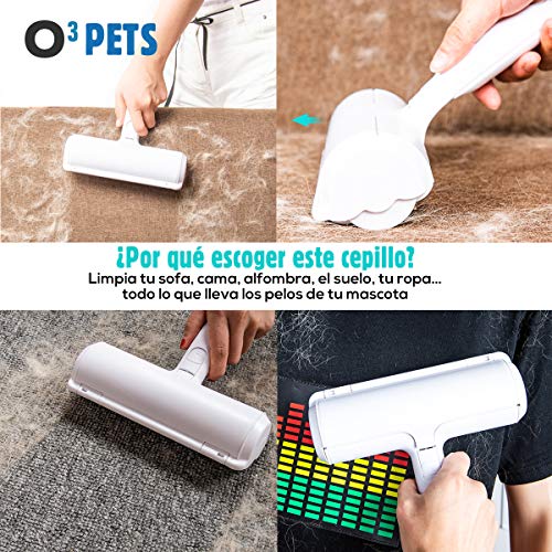 O³ Quitapelos y Rodillos para Mascotas con 2 Guantes para Quitar Pelo Mascotas – Cepillo Quita Pelos Gato y Quita Pelos Perro - Removedor de Pelaje Quitapelos Mascotas