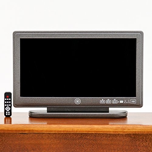 Odoria 1/12 Miniatura TV Televisión con Remoto Decorativo para Casa de Muñecas