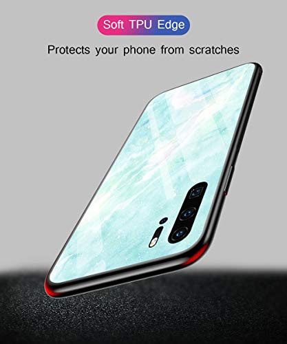 Oihxse Colorido Gradual Cristal Estilo Case Compatible con Huawei Y5 2018/Y5 Prime 2018/Honor 7S Funda Vidrio Templado Trasera Carcasa Borde de Silicona Suave Protectora Ultra Fino Anti-arañazos