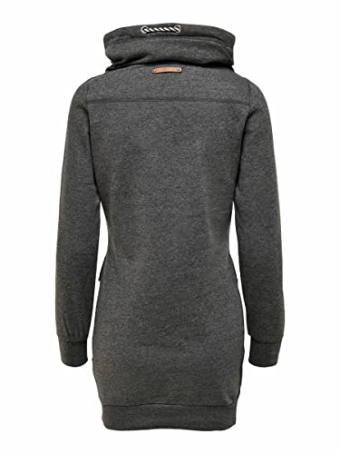 Only Onlbette L/S Long High Neck Swt Sudadera, Gris Oscuro, M para Mujer