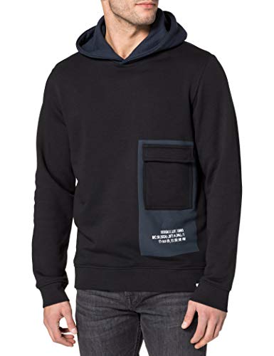 Only & Sons Onsking Life Reg Sweat Hoodie Sudadera con Capucha, Negro, M para Hombre