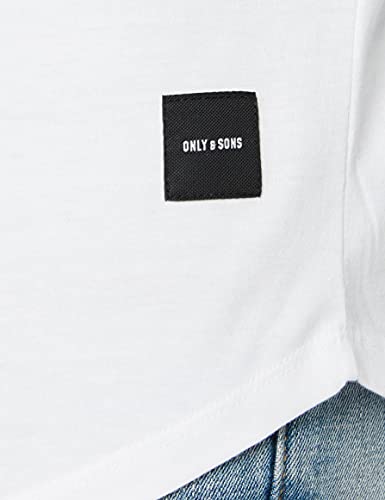 Only & Sons Onsmatt Longy SS tee Noos Camiseta, Blanco (White White), S para Hombre