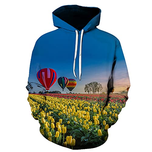 PANBOB Men Hoodie Oversize 3D Landscape Printing Men Sweatshirt Spring Autumn Fashion Casual Men Pullover Trend Comfortable University Couples Hoodie LG-3926 3XL