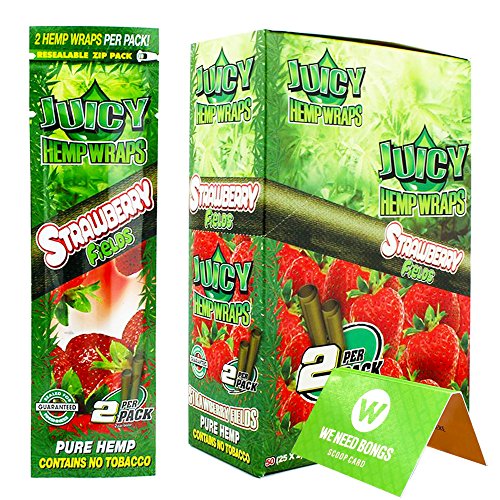 PAPEL DE CAÑAMO JUICY BLUNT SABOR FRESA PACK DE 2 PAPELES (CADA ESTUCHE CONTIEN 25 PACKS)