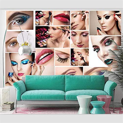 Papel Tapiz HD Papel Tapiz Mural Maquillaje Fondo Pared Belleza Maquillaje Exposición Tablero Maquillaje Tienda Imagen Pared-350Cmx256Cm(Lxa)