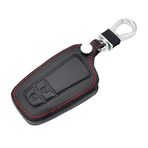 , para 2 Botones Funda de Cuero para Llave de Coche, para Toyota Camry Prius CHR CH-R 2017 2018 Cubierta remota de Llavero Protector de Llavero Bolsa Accesorio automático