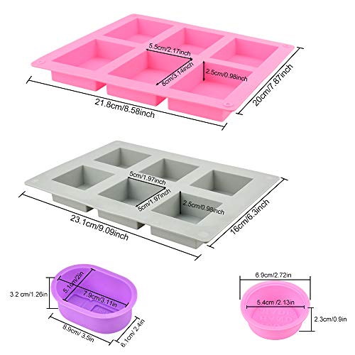 Perfetsell 4Pcs Moldes Silicona Jabones Artesanales, Moldes para Jabones Caseros, Moldes Jabones Silicona, Moldes Jabon, Moldes de Silicona para Hacer Jabón o Magdalenas, Cupcake