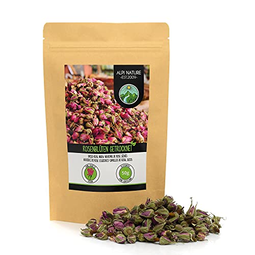 Pétalos de rosa secos (50g), capullos de rosa secos, té de pétalos de rosa de floración controlada, té de capullos de rosa