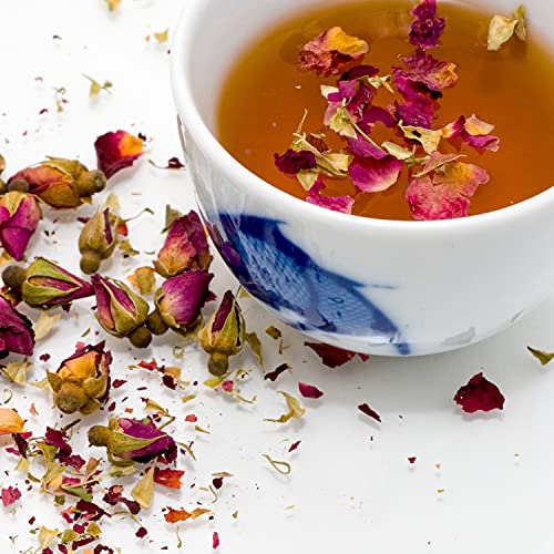 Pétalos de rosa secos (50g), capullos de rosa secos, té de pétalos de rosa de floración controlada, té de capullos de rosa