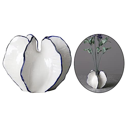 PETSOLA Florero de Fruta Moderno Estatuilla de Carambola de cerámica, Arreglo de Flores Florero de Porcelana de Flores secas Maceta para el hogar Boda Regalo - Bajo