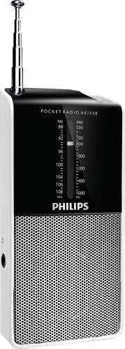 Philips AE1530/00 Radio portátil tamaño bolsillo (negro con plateado)