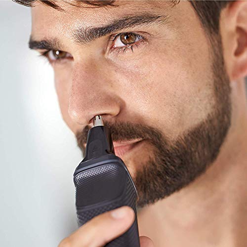 Philips MG5720/18 Recortadora 9 en 1 Maquina recortadora de barba y Cortapelos para hombre cara y cabeza, accesorios para nariz y orejas, 80 minutos de autonomía, Negro