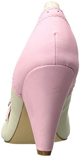 Pin Up Couture POPPY-18 B. Pink-Cream Faux Leather UK 3 (EU 36)