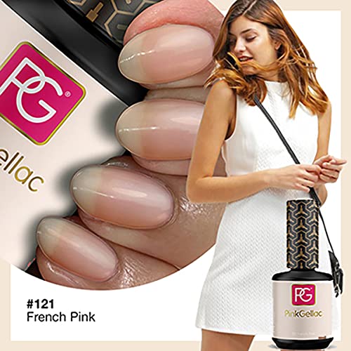 Pink Gellac - Esmaltes de uñas de gel, 15 ml, color rosa manicura francesa