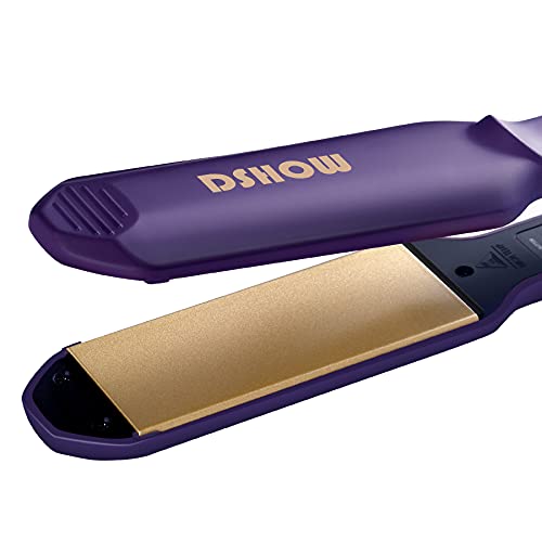 Plancha de pelo DSHOW Tourmaline Ceramic Fast Heating Easy Use Wide Straightening Iron for All Hair Types Birthday for Lady women Mom Wife Her (Morado)