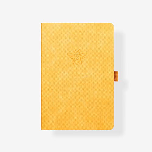 Planificador de balas, diario con diseño de abejas, tamaño A5, papel ultragrueso, 160 g/m², cuaderno encuadernado a mano, perfecto diario de puntos para artistas y creadores, marca británica