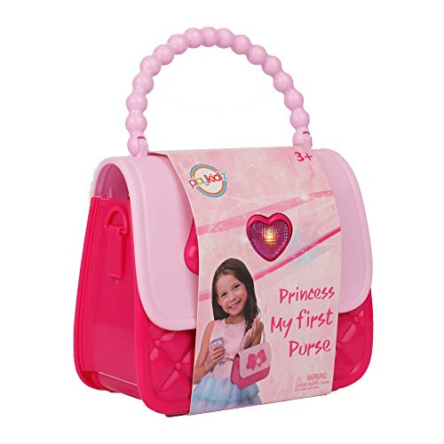 Playkidiz Mi Primera Princesa Moneder Set - 8 Piezas Kids Pretend Play Juguete Conjunto con Accesorios para niñas Frescas, Incluye teléfono y Bolsa con Luces y Sonido.