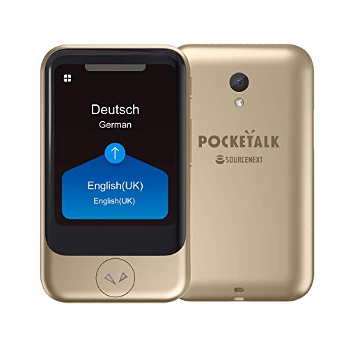 POCKETALK"S" Traductor de voz/camara Dorado - Dispositivo portátil de traducción bidireccional - Datos moviles incorporados (eSIM)