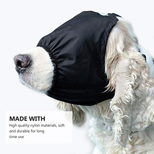 POPETPOP Mascarilla Calmante para Mascotas Máscara para Ojos Sombreado de Nylon Máscara de Ansiedad Venda para Perros para El Aseo contra La Enfermedad del Automóvil (Negro M)