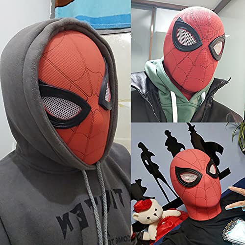 PRETAY Peter Parker Spider-Man Máscara, Accesorios Cabeza Halloween Que Cubre La Cabeza,Disfraz De Película,Mask-Adults,Casco Los Vengadores Capucha Carnaval Tocado Rendimiento