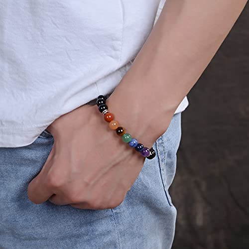 PULSERA DE LOS 7 CHAKRAS piedras naturales | EBOOK Oferta | Hecha a mano | Joyas Mujeres Hombres | TODAS LAS PIEDRAS DE NUESTRAS PULSERAS SON NATURALES (ONIX)