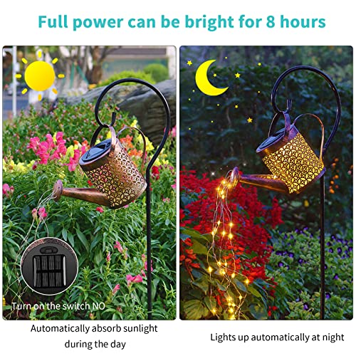 QKTYB Regadera solar Luces Decoraciones de jardín,Star Shower Garden Art Light Impermeable Luces LED de jardín con luces de hadas Lámpara Solar para Jardín LED Luz De Hadas para Jardín