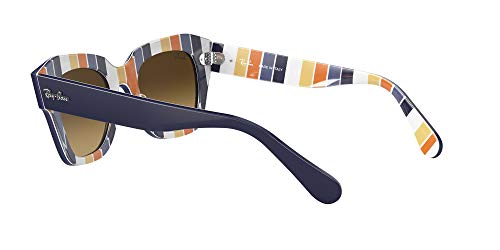 Ray-Ban 0RB2186 Gafas, Blue ON Stripes Orange/Blue, 49 Unisex