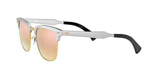Ray-Ban Clubmaster Aluminum Gafas de Sol, Brusched Silver, 51 Unisex-Adulto