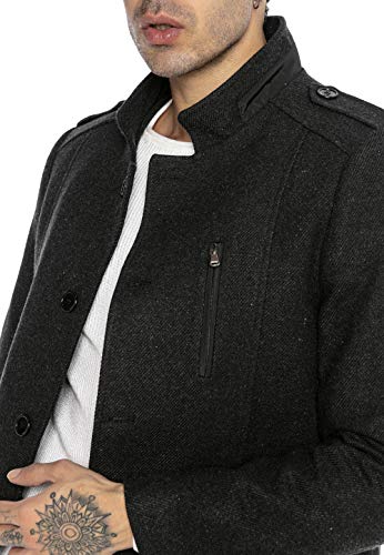 Redbridge Chaqueta de Invierno para Hombre Abrigo elegante Casual Chic Gris XL