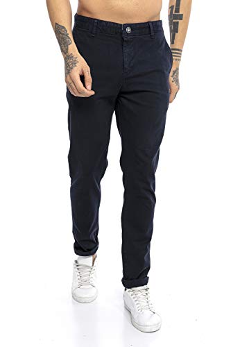 Redbridge Pantalones para Hombre de Algodón Casual Elegantes Azul Oscuro W33 L32