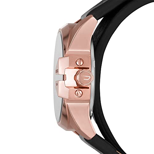 Reloj Diesel Baby Chief Date con tres manecillas para mujer, caja de 32 mm, reloj de acero inoxidable en tono dorado rosa