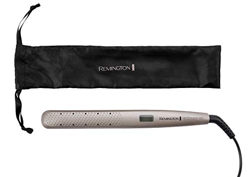 Remington Plancha de Pelo Wet2Straight Pro - Tecnología Wet2Straight, Cabello Húmedo y Seco, Cerámica, Digital, Marrón - S7970