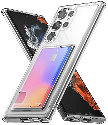 Ringke Fusion Card Compatible con Funda Samsung Galaxy S22 Ultra 5G (2022) Carcasa con Soporte para Tarjeta, Funda con Porta Tarjeta Delgada Ligera - Clear
