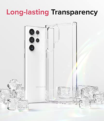 Ringke Fusion Compatible con Funda Samsung Galaxy S22 Ultra 5G (2022), Carcasa Queda como un Guante, Case Transparente con Agujeros para Cuerda - Clear