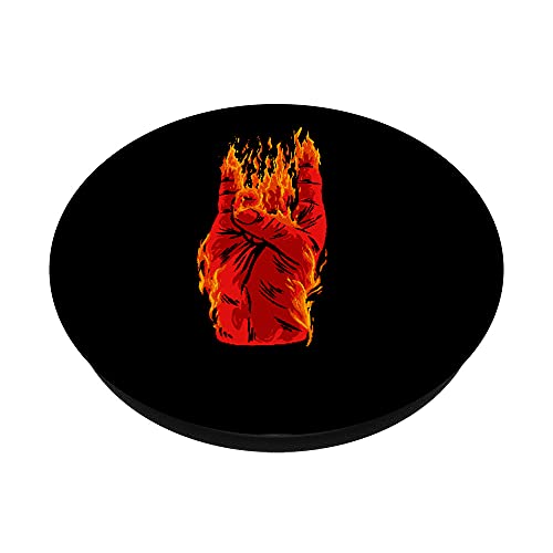 Rock On Fire Zombie Mano Muerte Halloween Horror Monster PopSockets PopGrip Intercambiable