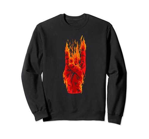 Rock On Fire Zombie Mano Muerte Halloween Horror Monster Sudadera