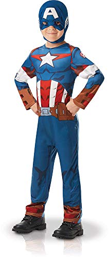 Rubie's Marvel Avengers Captain America-Disfraz clásico para niño, color azul, M (640832M)