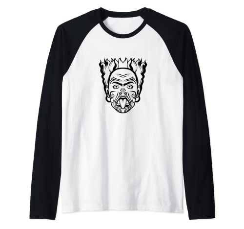 Rugby de Nueva Zelanda Cultura Maorí Haka Camiseta Manga Raglan