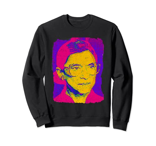 Ruth Bader Ginsburg 1983, Azafrán y Magenta Pop Art Sudadera