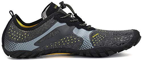 SAGUARO Hombre Mujer Barefoot Zapatillas de Trail Running Minimalistas Zapatillas de Deporte Fitness Gimnasio Caminar Zapatos Descalzos para Correr en Montaña Asfalto Escarpines de Agua, Negro, 42 EU